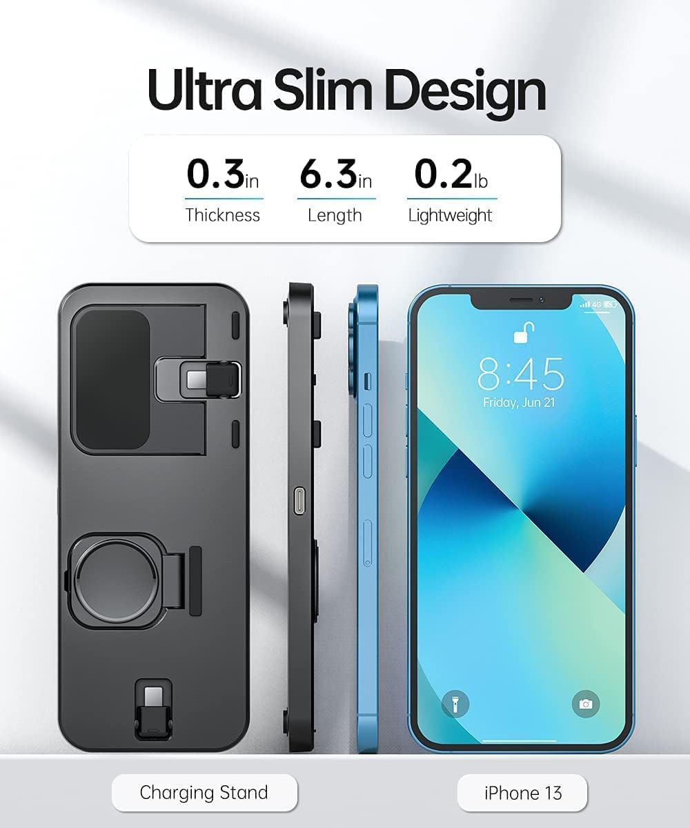 Portable 3 in 1 Charging Station for Apple Devices Foldable Charger Station for Apple Watch 7/6/SE/5/4/3/2/1 Charger Stand, Charging Station for Iphone Airpods Pro3/2/1 Charging Stand Black